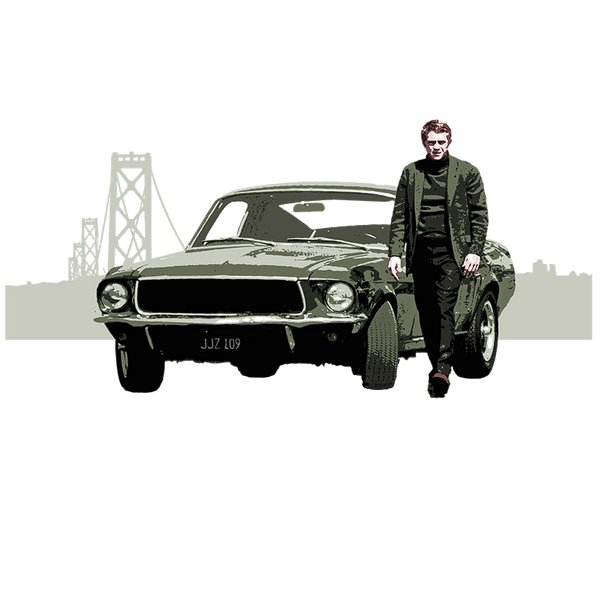 KING OF COOL T-SHIRT - STEVE McQUEEN FORD MUSTANG