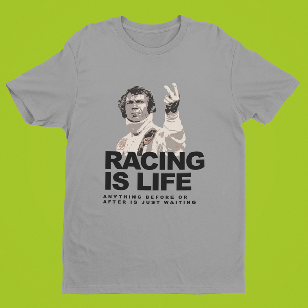 STEVE MCQUEEN T-SHIRT - RACING IS LIFE