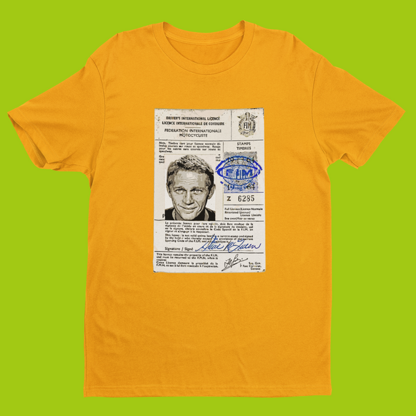 STEVE McQUEEN – FIM LICENSE T-SHIRT