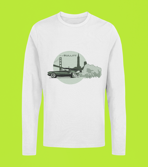 STEVE McQUEEN LONGSLEEVE T-SHIRT - FORD MUSTANG BULLITT