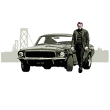 KING OF COOL T-SHIRT - STEVE McQUEEN FORD MUSTANG - LONG SLEEVE
